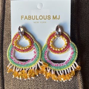 Seed Beaded Festive Drop Earrings